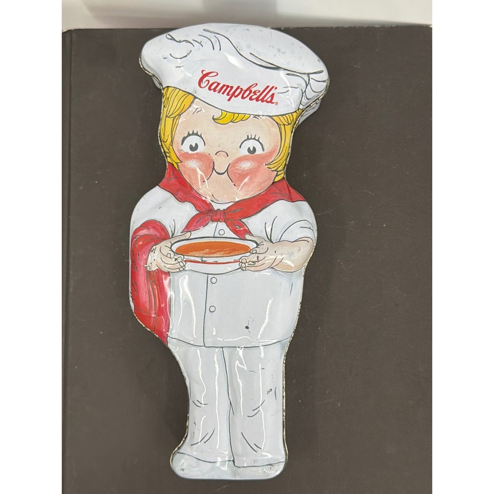 Vintage 1998 Campbell's Soup Chef Boy Figural Tin The Tin Box Company Rustic
